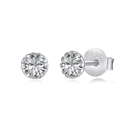 [Violet JW]Sparkling Colorful Round Shape Earrings