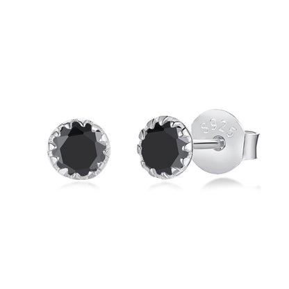[Violet JW]Sparkling Colorful Round Shape Earrings