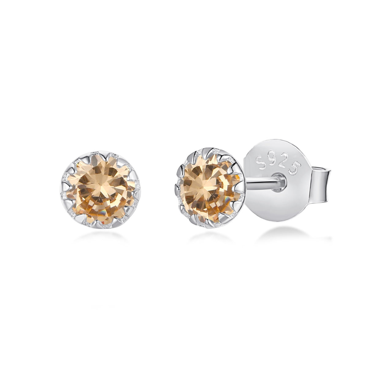 [Violet JW]Sparkling Colorful Round Shape Earrings