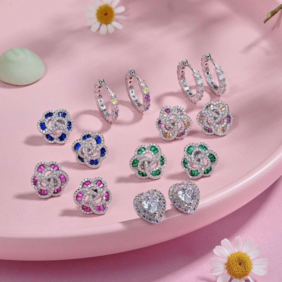 [Violet JW]Exquisite Flower Shape Daily Earrings