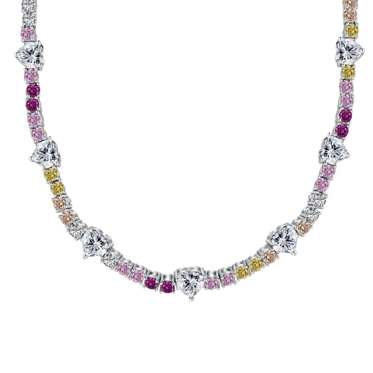 [Violet JW]Delicate Colorful Rainbow Tennis Chain