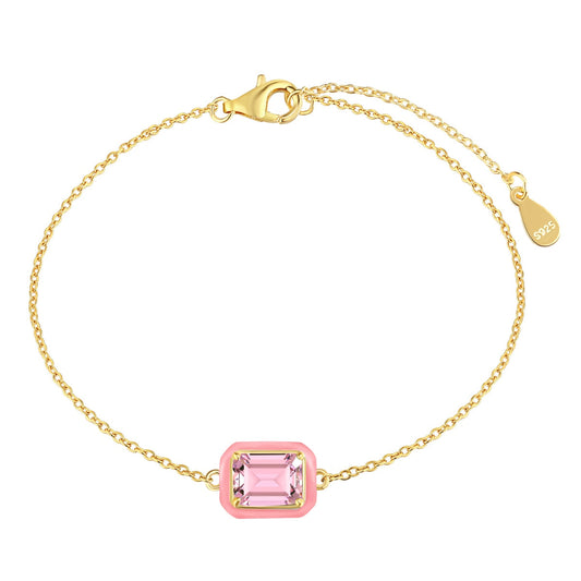 [Baslove]2,0 Karat funkelndes buntes Smaragdschliff-Tagesarmband