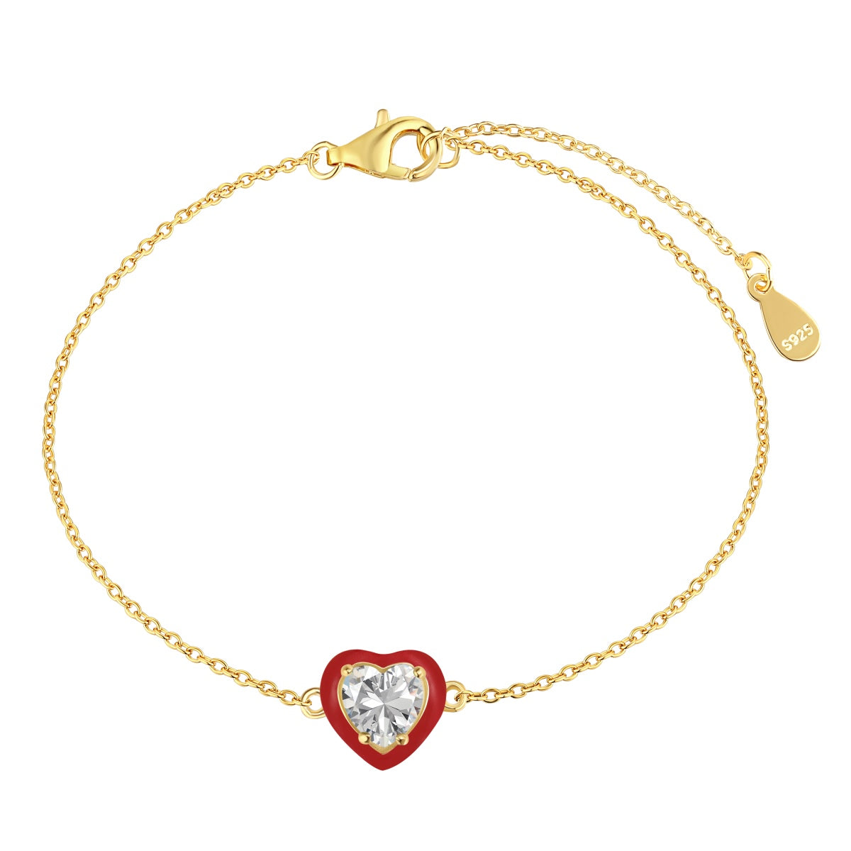 [Violet JW]Sparkling Romantic Heart Shape Lover Bracelet