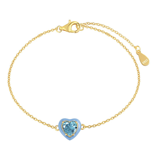 [Violet JW]Sparkling Romantic Heart Shape Lover Bracelet