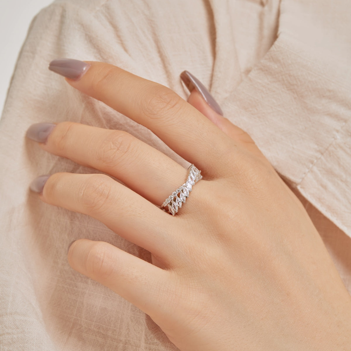 [Violet JW]Unique Colorful Marquise Cut Daily Ring