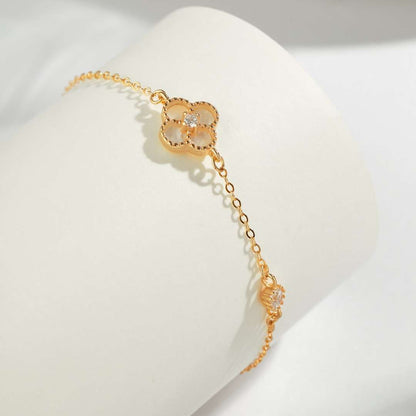 [Violet JW]Delicate Four Leaf Clover Bracelet