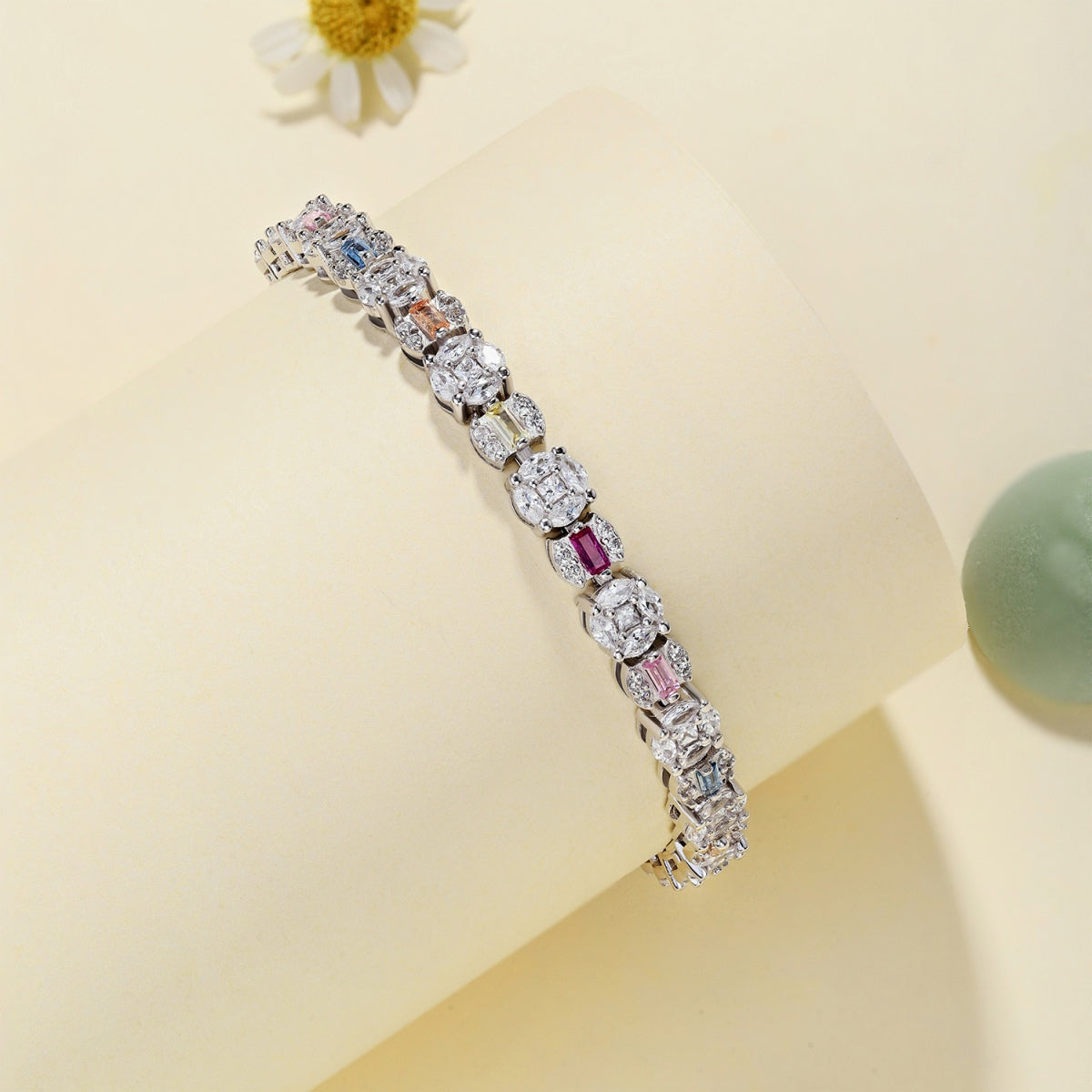 [Violet JW]Dazzling Radiant Multi Cut Daily Bracelet
