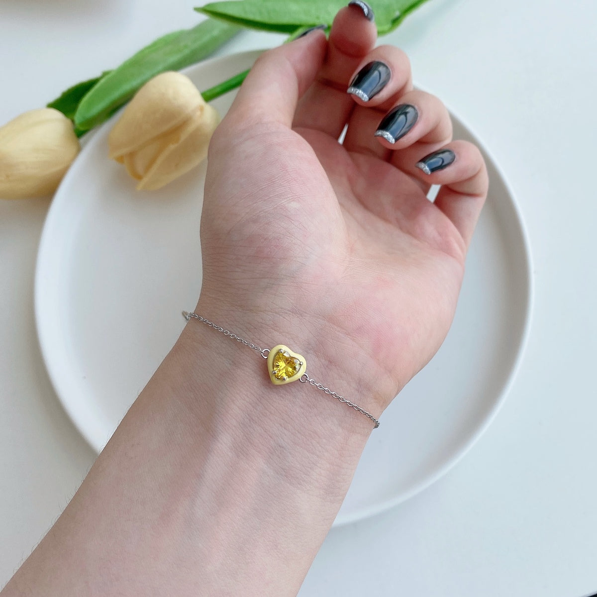 [Violet JW]Sparkling Romantic Heart Shape Lover Bracelet