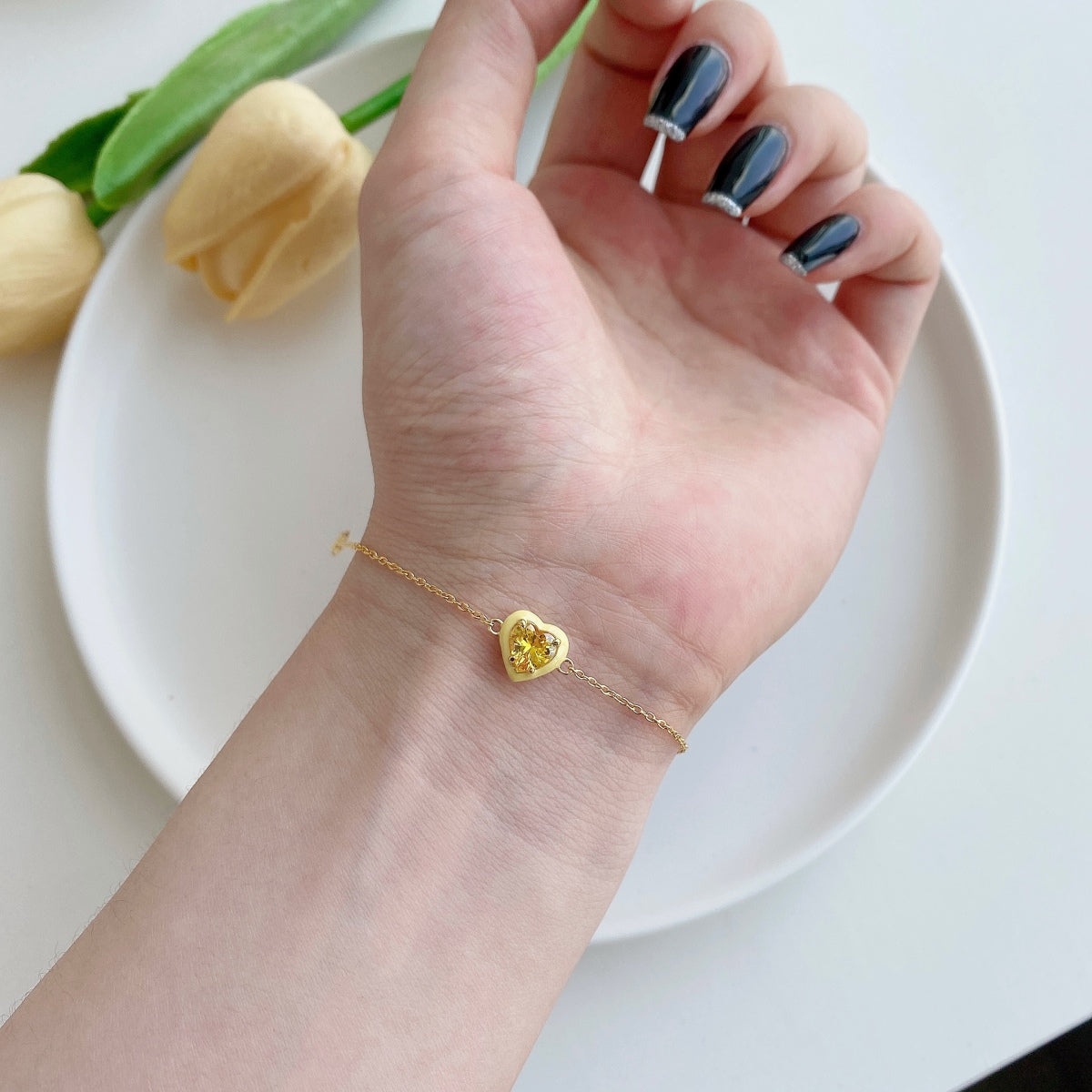 [Violet JW]Sparkling Romantic Heart Shape Lover Bracelet