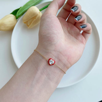 [Violet JW]Sparkling Romantic Heart Shape Lover Bracelet