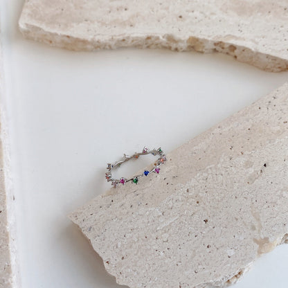 [Violet JW]Radiant Colorful Round Cut Daily Ring