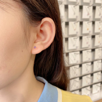 [Violet JW]Delicate Solitaire Earrings