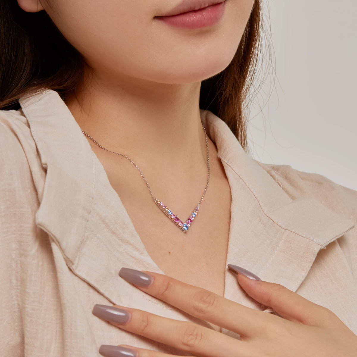 [Violet JW]Ornate Round Cut Necklace