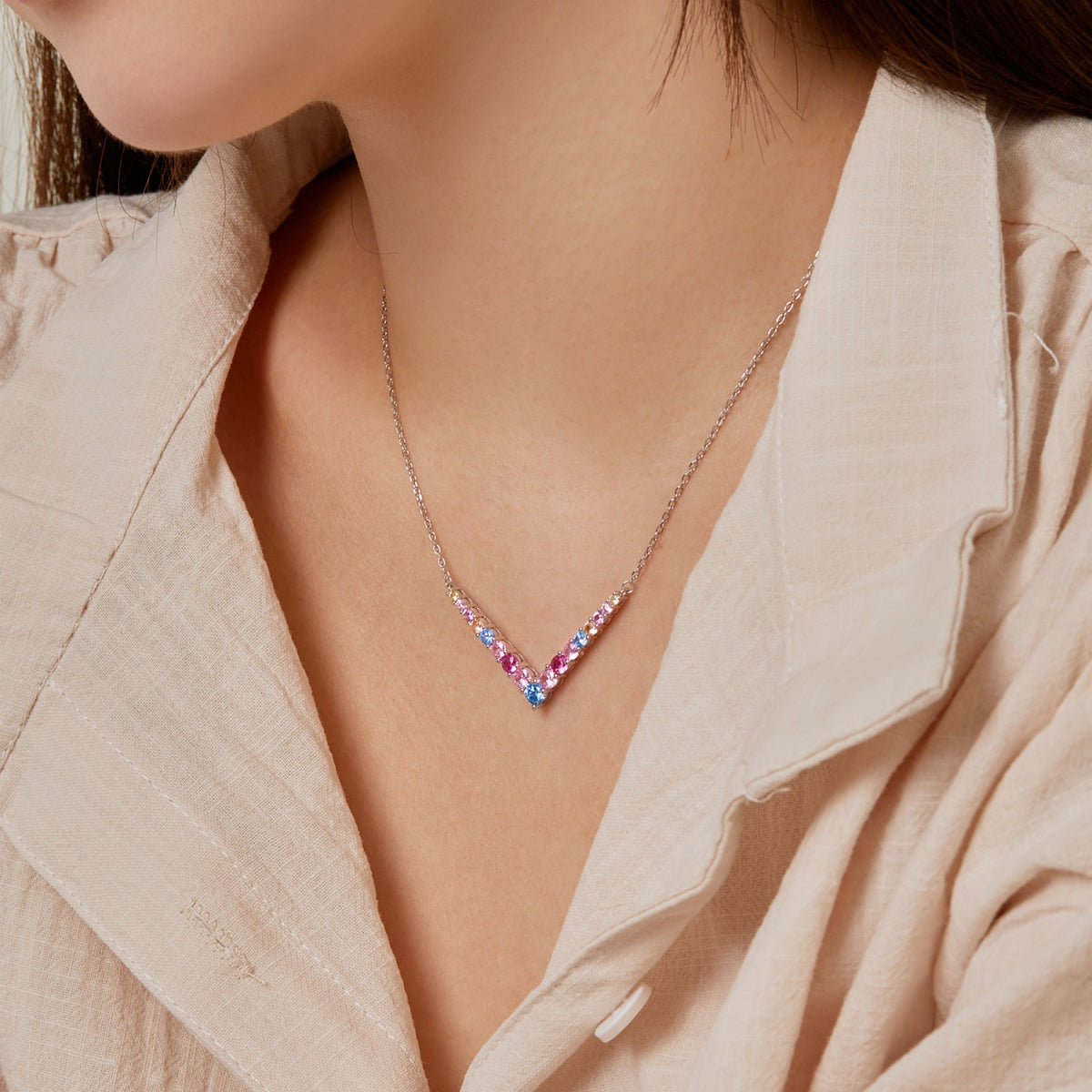 [Violet JW]Ornate Round Cut Necklace