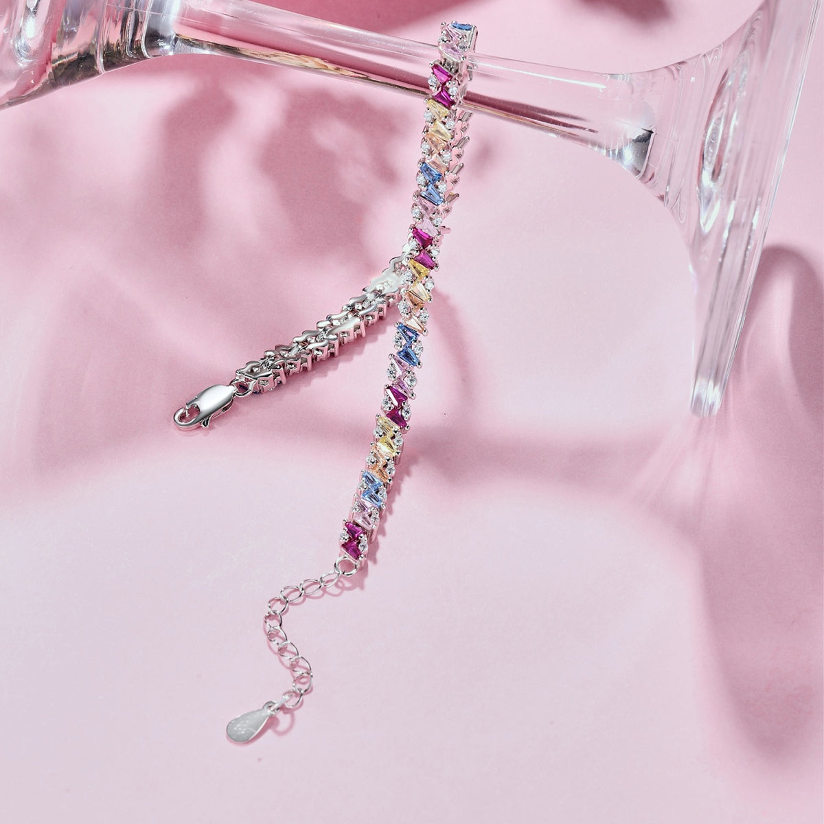 [Violet JW]Ornate Sparkling Multi Cut Party Bracelet