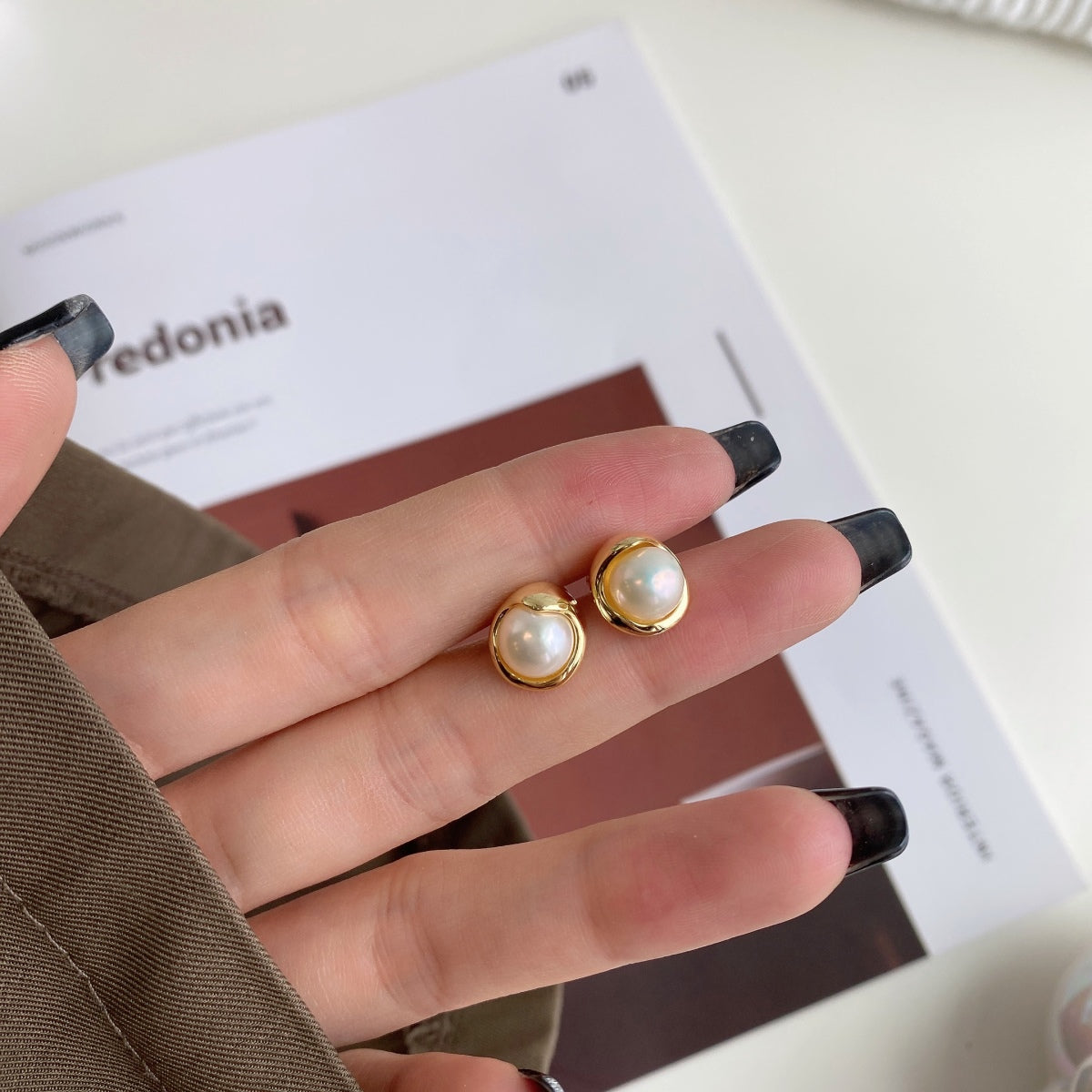 [Violet JW]Dainty Bread Pearl Earrings