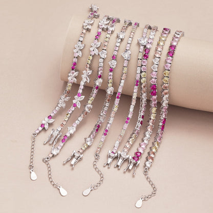 [Violet JW]Sparkling Colorful Full Heart Tennis Necklace