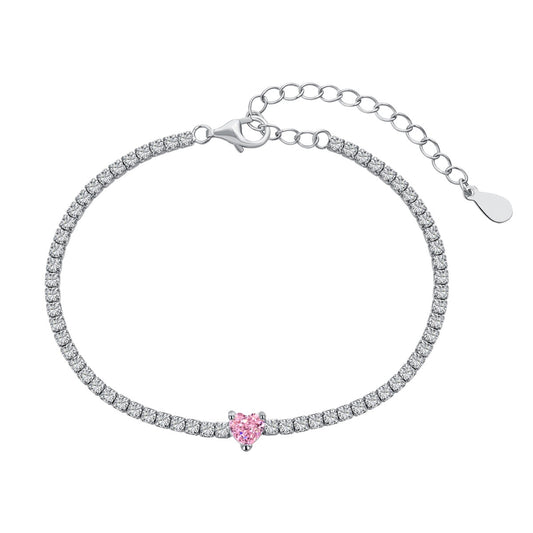 [Violet JW]0.5 Carat Elegant Romantic Heart Shape Lover Bracelet