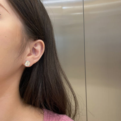 [Violet JW]Dazzling Square Shape Earrings
