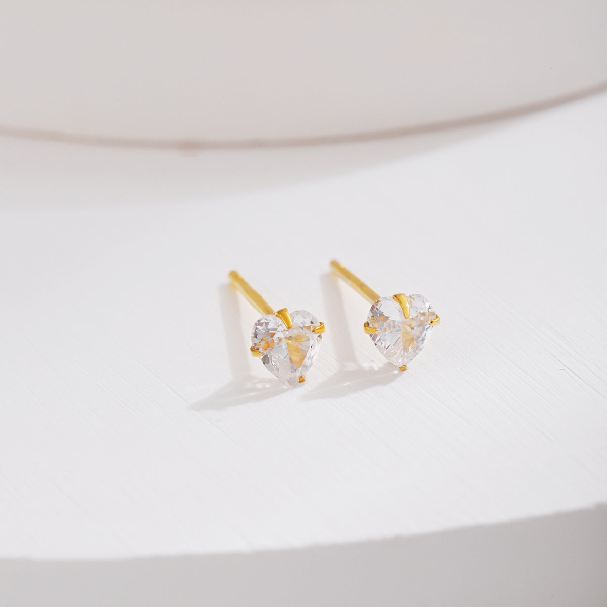[Violet JW]Sparkling Heart Shaped Simple Earrings