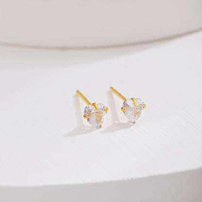 [Violet JW]Sparkling Heart Shaped Simple Earrings