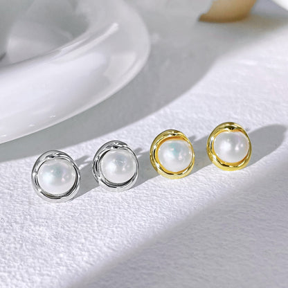[Violet JW]Dainty Bread Pearl Earrings