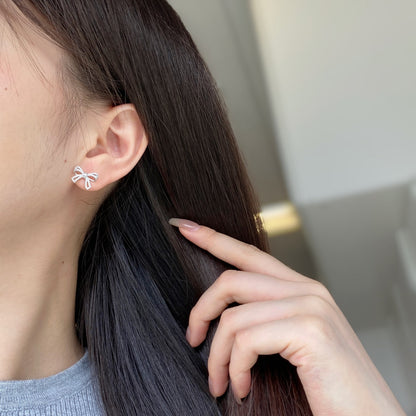 [Violet JW]Dainty Bow Shape Earrings