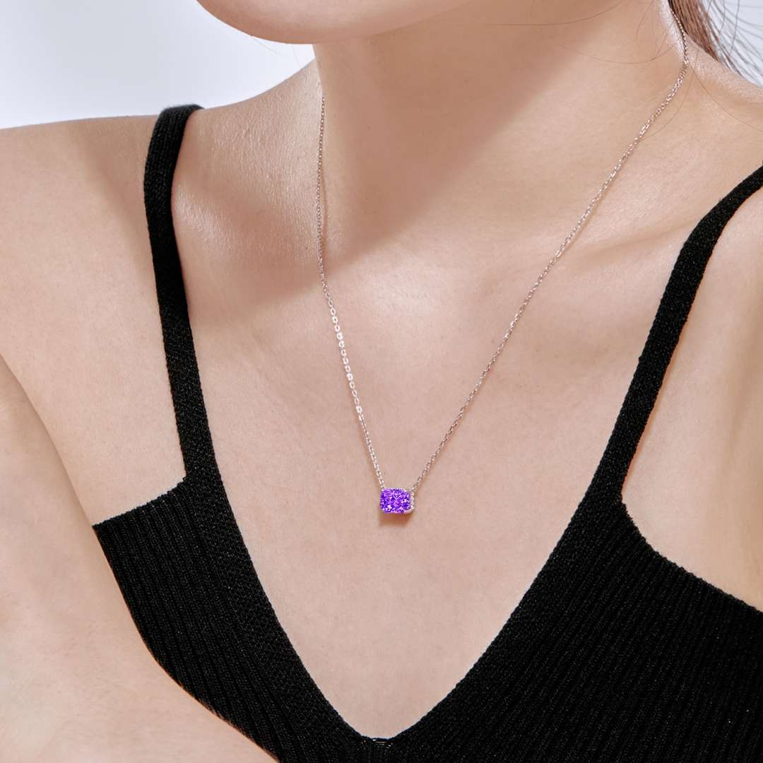 [Violet JW]Luxurious Square Shape Colorful Necalack