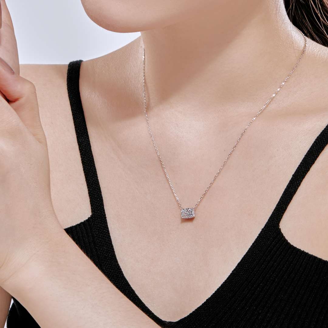 [Violet JW]Luxurious Square Shape Colorful Necalack