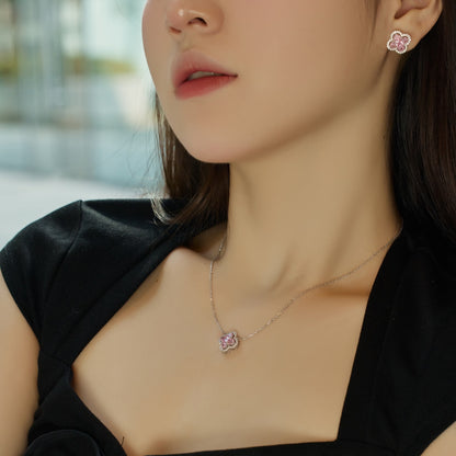 [Violet JW]Spliced Lucky Four-Leaf Clover Versatile Necklace