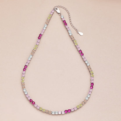 [Violet JW]Delicate Colorful Tennis Necklace
