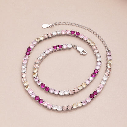 [Violet JW]Delicate Colorful Tennis Necklace