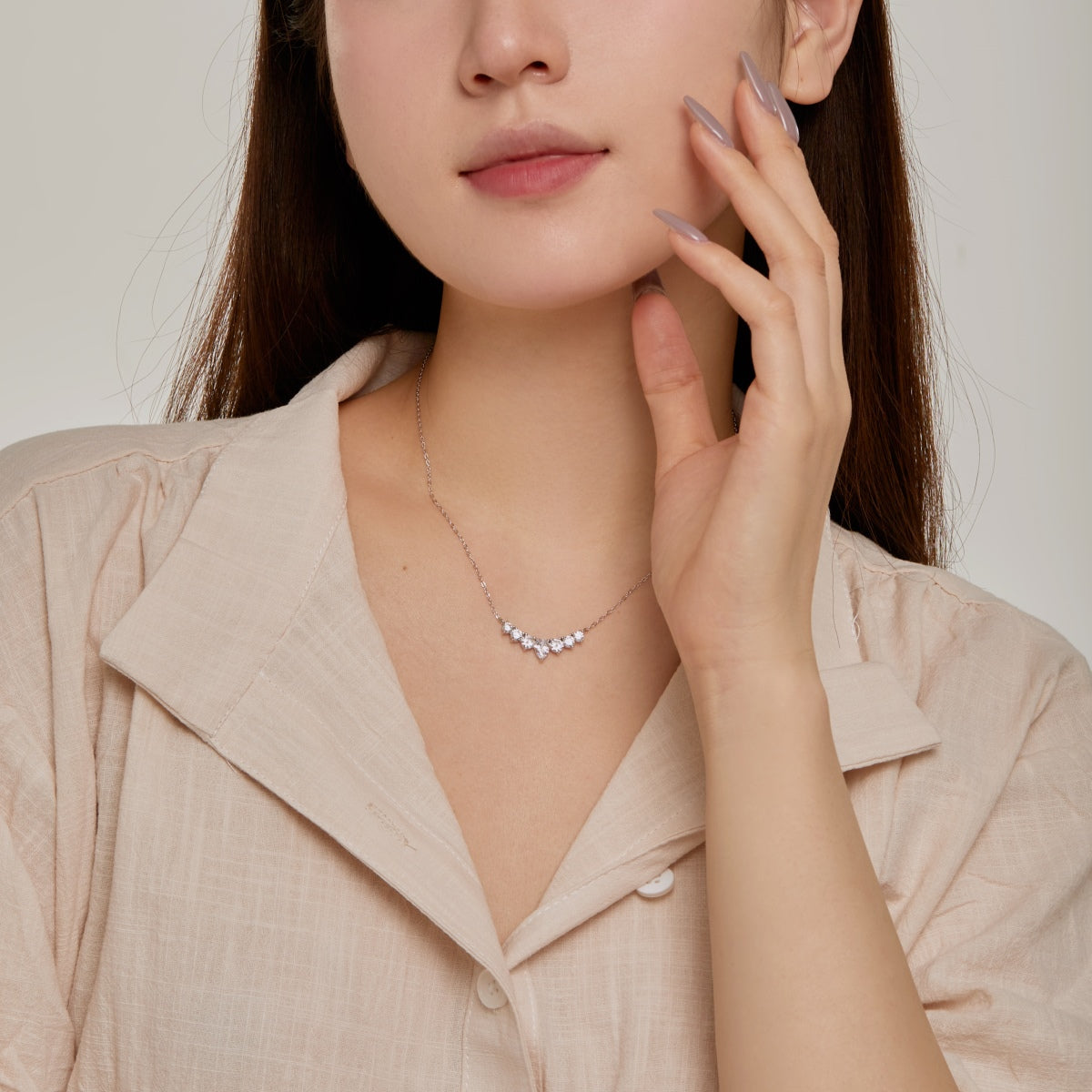 [Violet JW]Dainty Colorful Heart Necklace