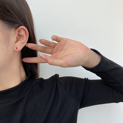 [Violet JW]Sparkling Colorful Round Shape Earrings