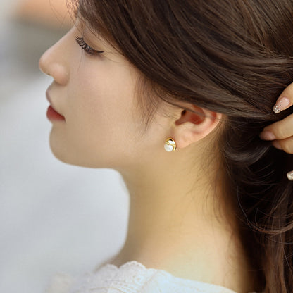 [Violet JW]Dainty Bread Pearl Earrings