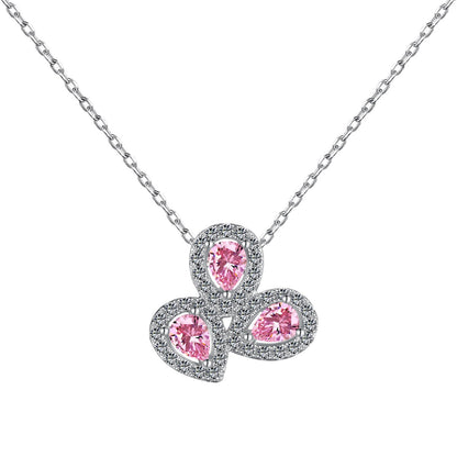 [Violet JW]Elegant Flower Shape Pear Cut Necklace