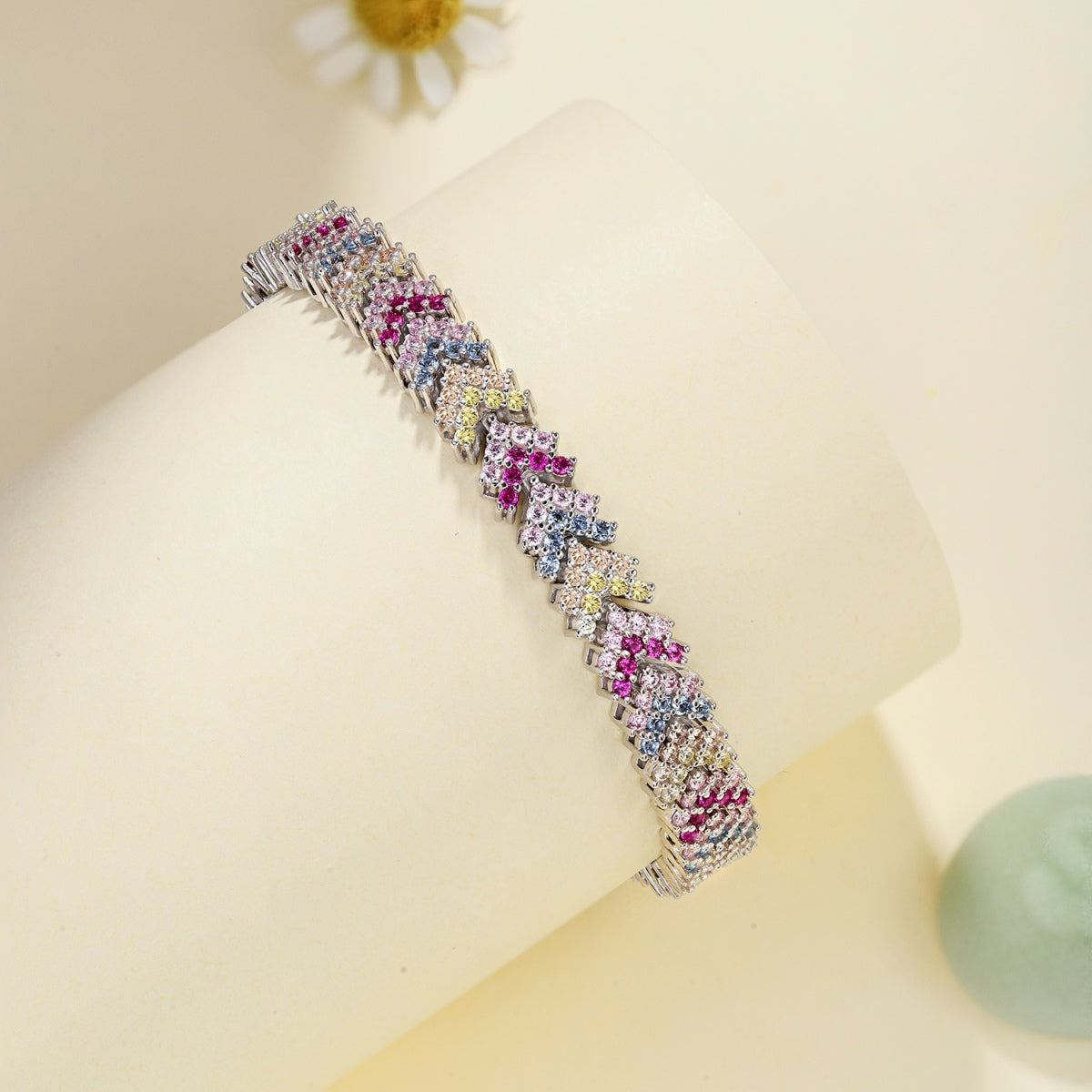 [Violet JW]Ornate Sparkling Round Cut Party Bracelet