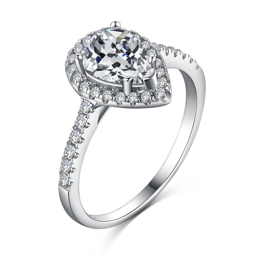 [Violet JW]1.0 Carat Luxurious Resplendent Water Drop Shape Wedding Ring