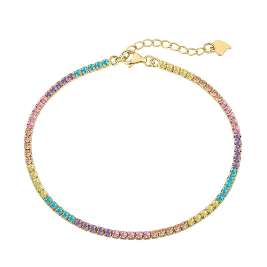 [Violet JW]Dazzling Colorful Round Cut Daily Bracelet
