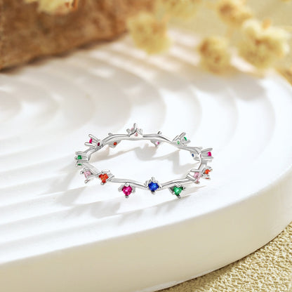 [Violet JW]Radiant Colorful Round Cut Daily Ring
