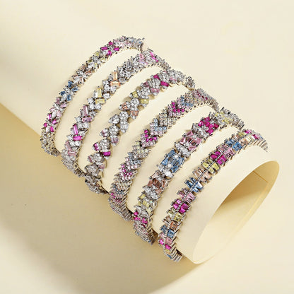 [Violet JW]Radiant Colorful Emerald Cut Party Bracelet