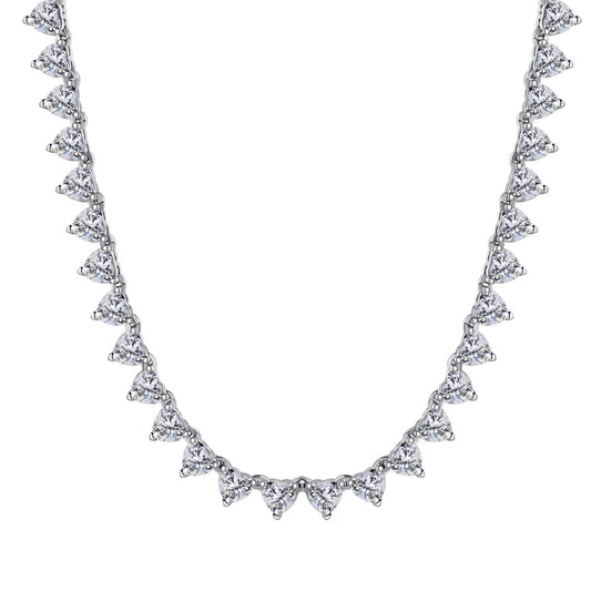 [Violet JW]Ornate Heart Cut Tennis Necklace