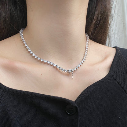 [Violet JW]Ornate Heart Cut Tennis Necklace