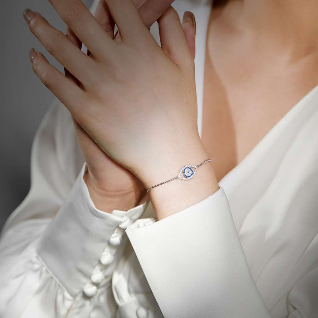 [Violet JW]Dazzling Eye Shape Necklace