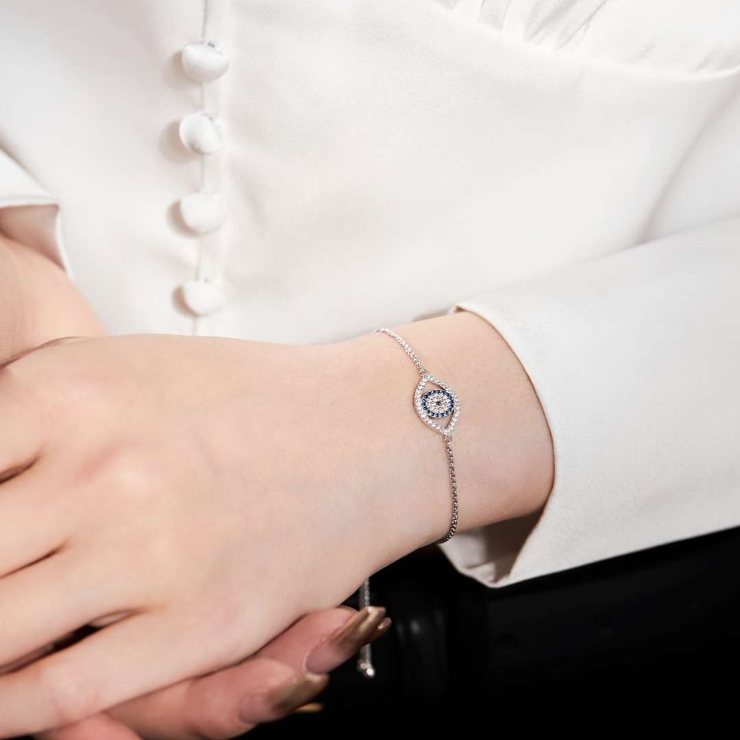 [Violet JW]Dazzling Eye Shape Necklace