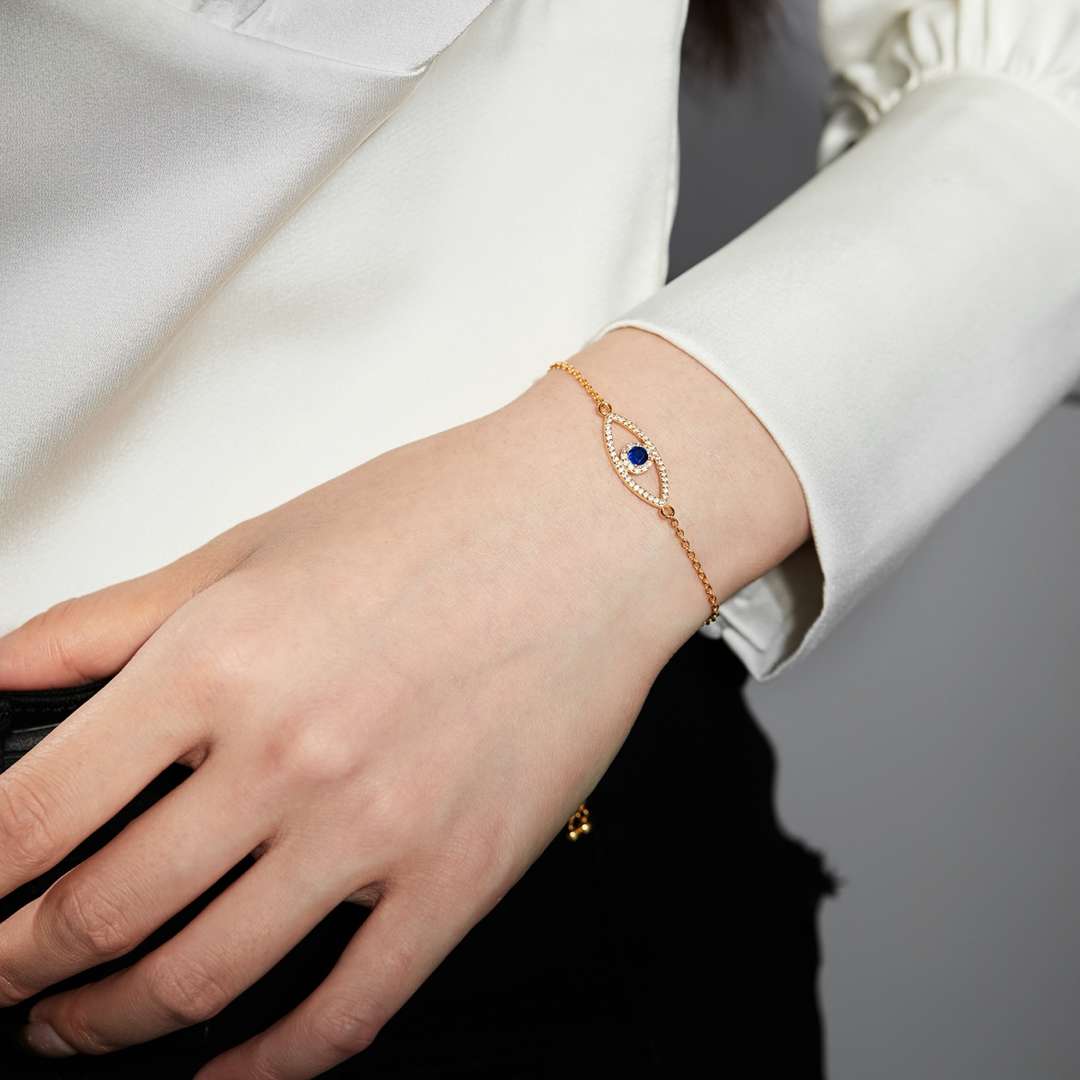 [Violet JW]Devil's Eye Hollow Design Bracelet
