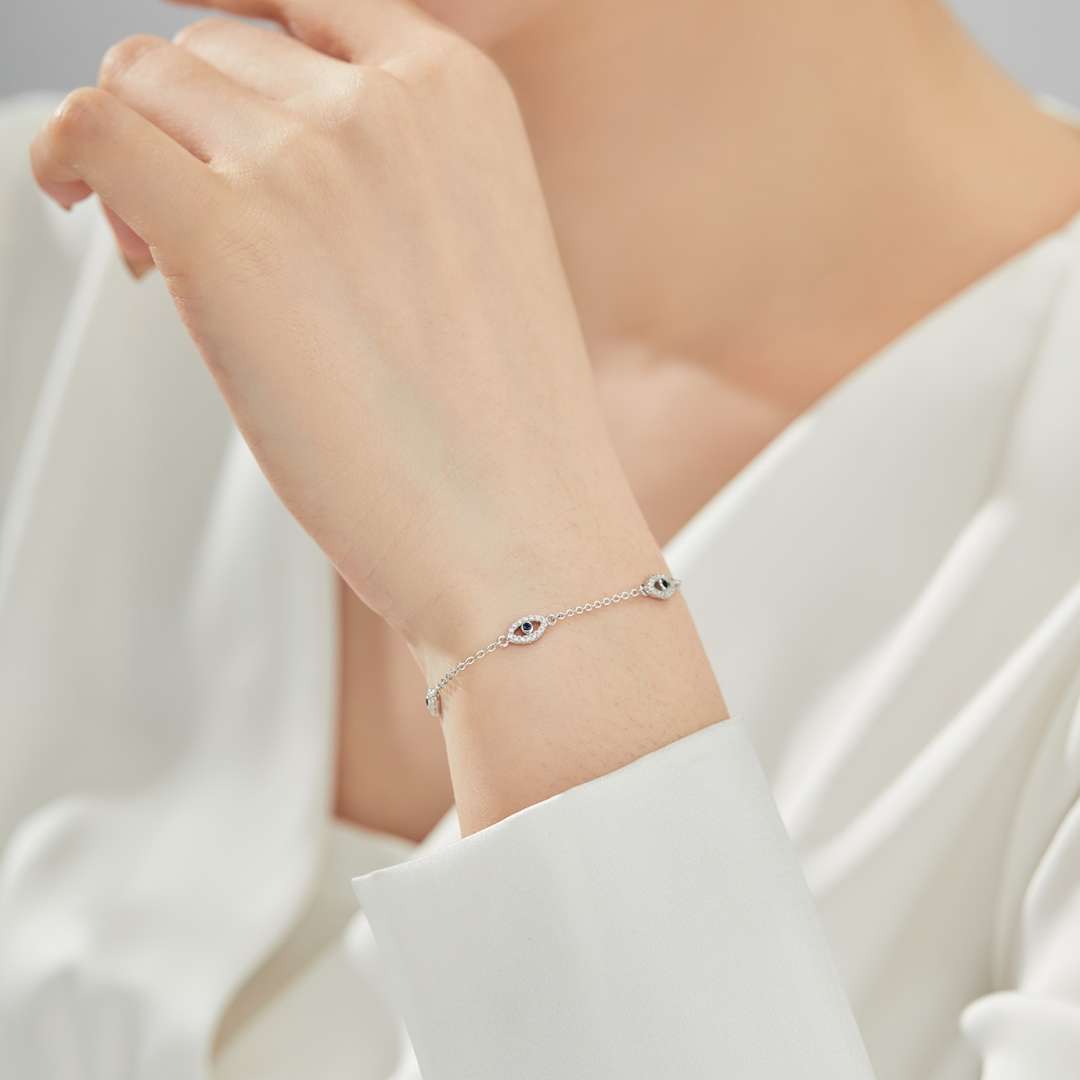 [Violet JW]Evil Eye Shape Pendent Necklace