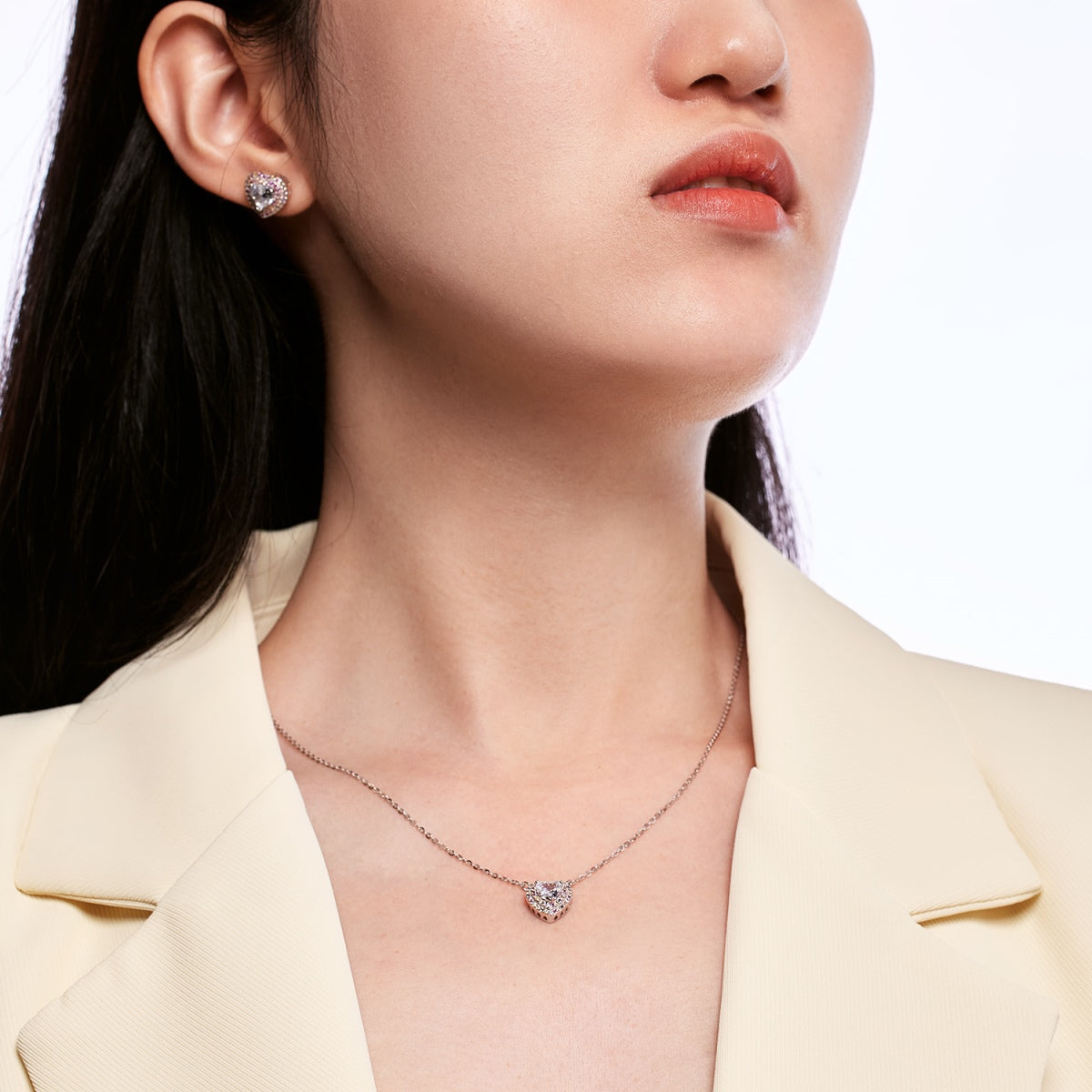 [Violet JW]Dazzling Heart Shape Lover Earrings