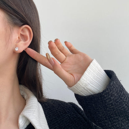 [Violet JW]Oval Classic Dignified Elegant Earrings
