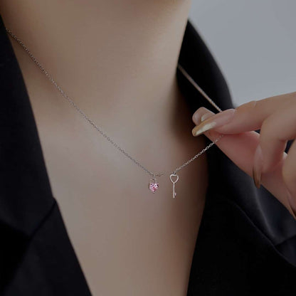 [Violet JW]Unique Heart Shape Key Pendent Necklace